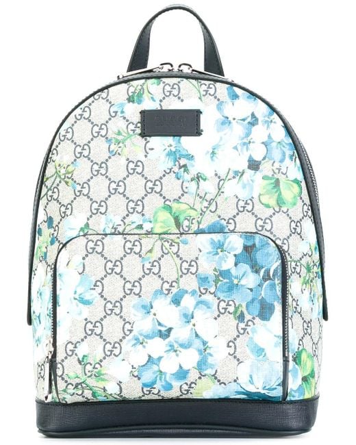 Gucci Blue Gg Blooms Supreme Small Backpack