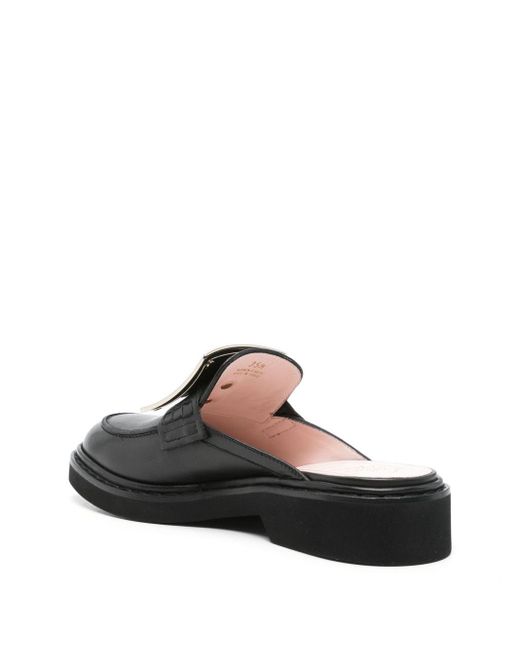 Roger Vivier Black Viv Rangers Leather Loafers