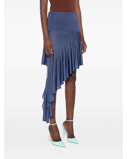 Alaïa Blue Denim Asymmetric Skirt