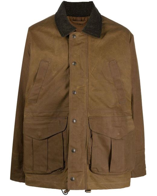 Filson Brown Waxed Cotton Field Jacket for men