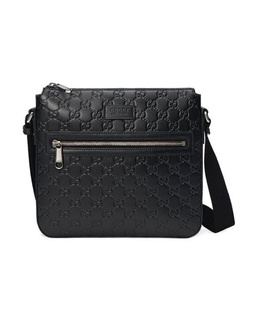 Gucci Black Logo-debossed Crossbody Bag for men