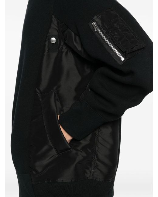 Sacai Black Cotton Blend Sweater for men