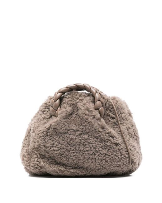 Hereu Gray Bon Bon Shearling Mini Bag