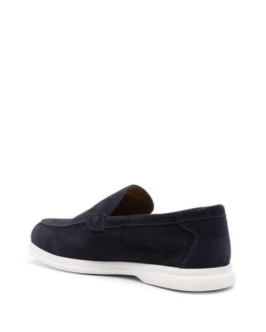 Doucal's Blue Slip-on Suede Loafers for men