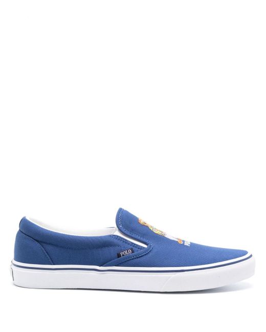 Polo Ralph Lauren Blue Keaton-Slip-Sneakers-Slip On Shoes for men