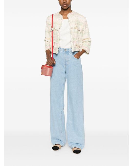 Bye White Cotton Blend Short Jacket