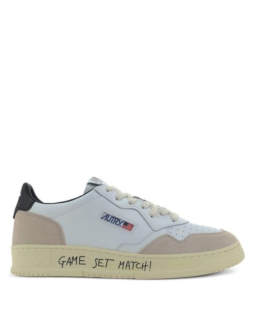 Autry Blue Medalist Low Leather And Suede Sneakers for men