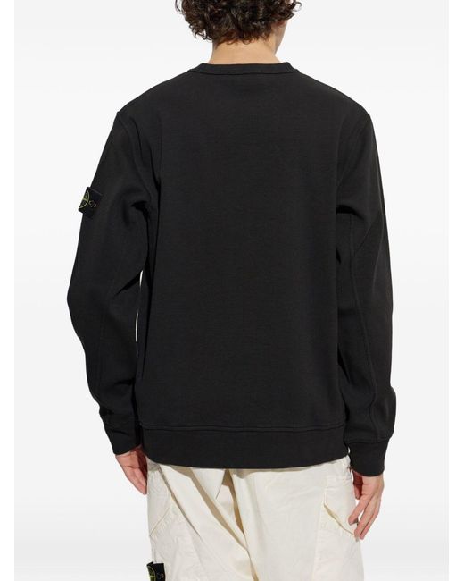 Stone Island Black Cotton Crewneck Sweatshirt for men