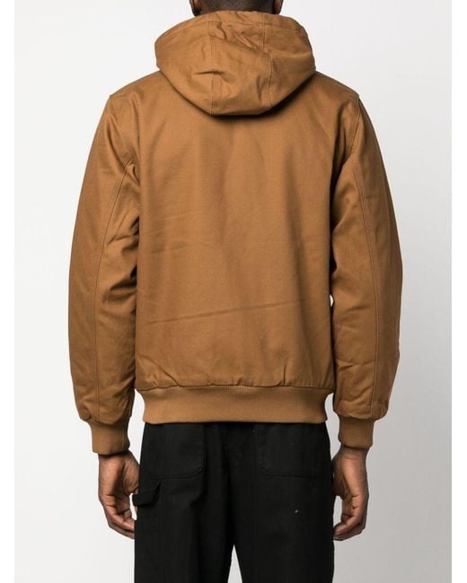Carhartt Brown Canvas Hooded Jacket for men