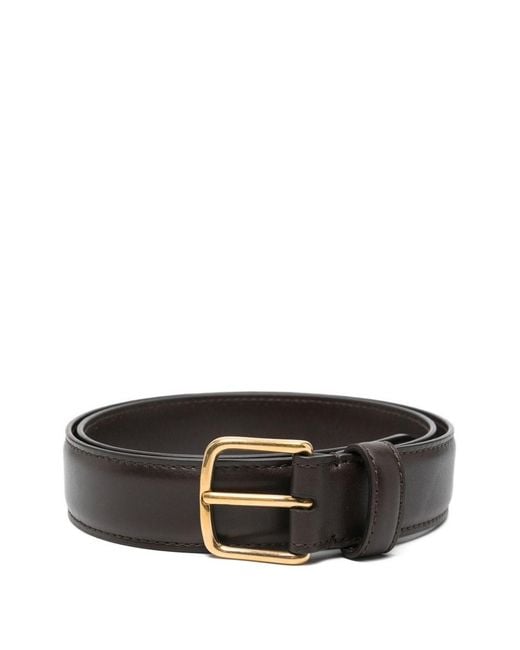 The Row Black Classic Leather Belt for men