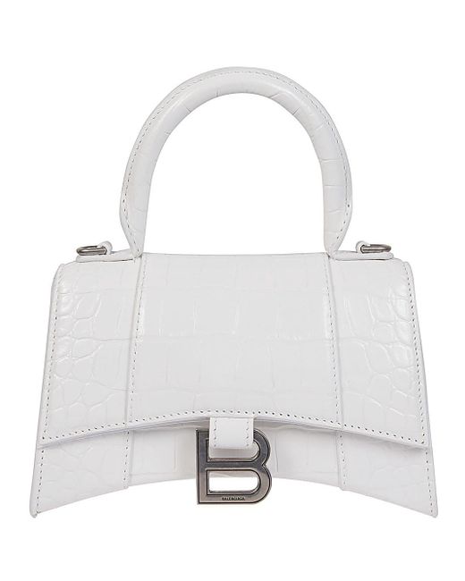 Balenciaga White Hourglass Xs Leather Handbag