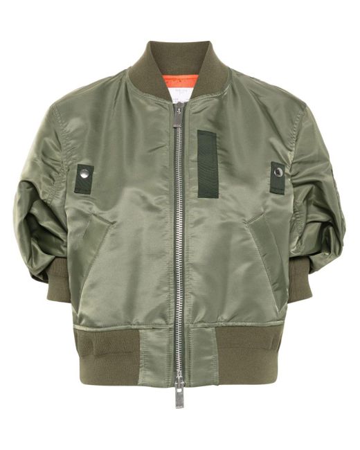 Sacai Green Nylon Bomber Jacket