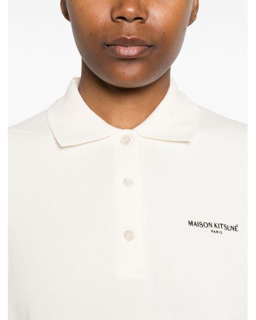 Maison Kitsuné White Oversized Cotton Polo Shirt