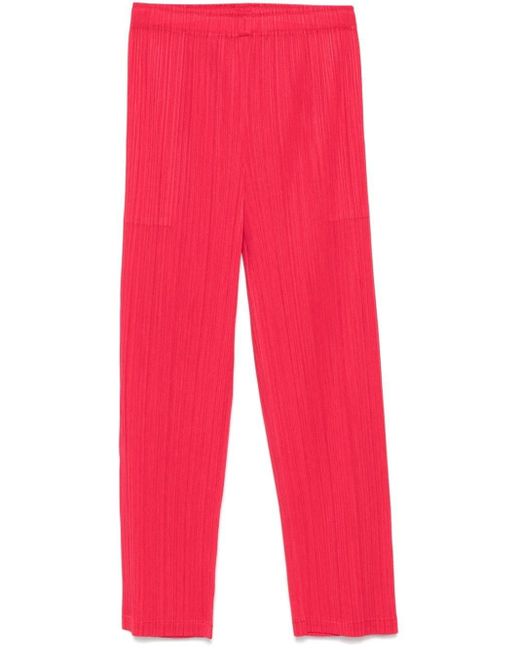 Pleats Please Issey Miyake Red Monthly Colors: September Trousers