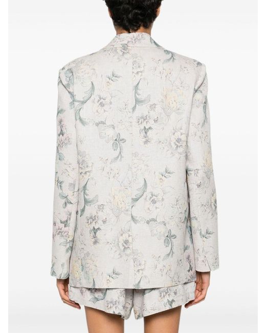 Forte_forte White Printed Blazer Jacket