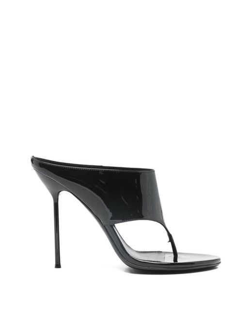 Paris Texas Black Lidia Leather Thong Sandals