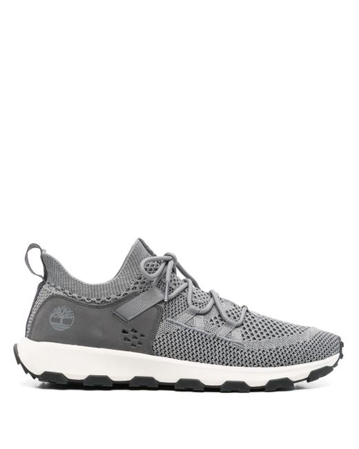 Timberland White Knitted Sneakers for men