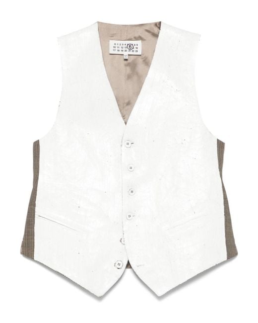 MM6 by Maison Martin Margiela White Wool Blend Vest