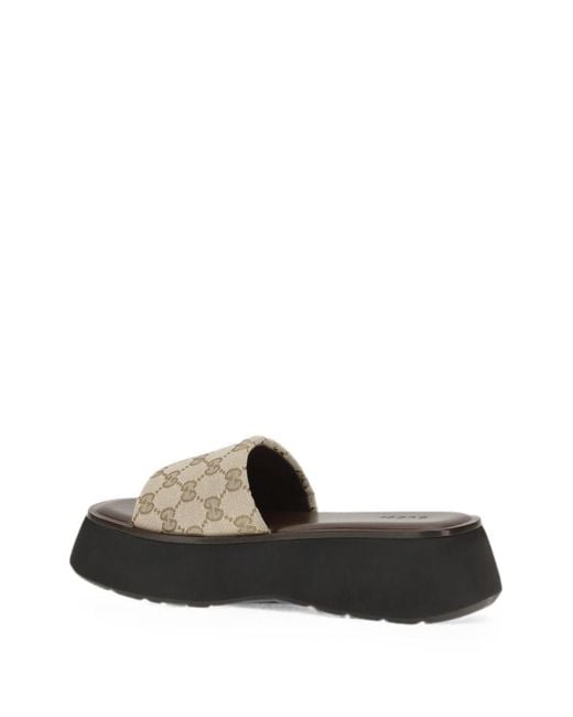 Gucci Gray Platform Slide Sandals