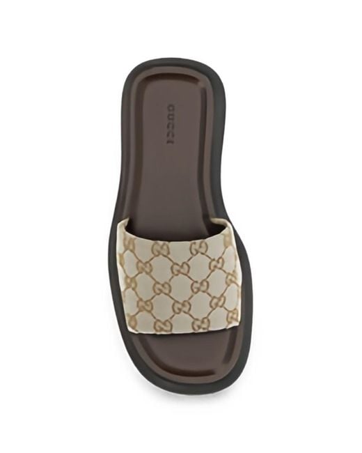 Gucci Gray Platform Slide Sandals