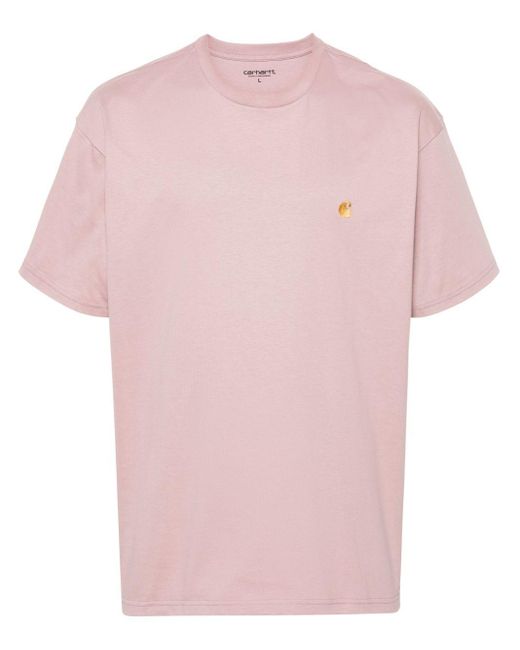 Carhartt Pink Cotton T-Shirt for men