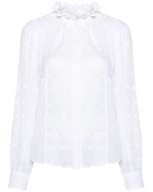 Isabel Marant White Terzali Broderie-anglaise Shirt