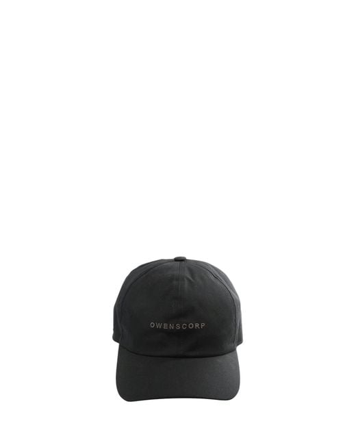 Rick Owens Black Canvas Baseball Cap With Owenscorp Embroidery for men