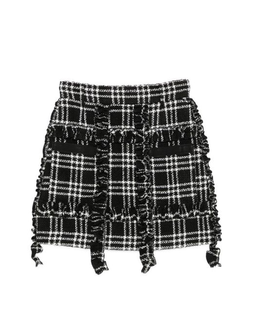 ALESSANDRO ENRIQUEZ Black Checked Short Skirt