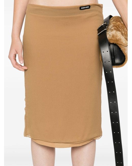 Miu Miu Natural Silk Mini Skirt