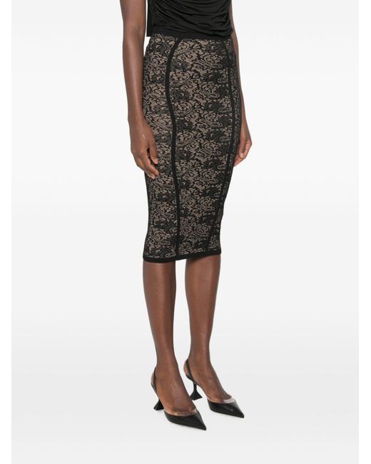 Elisabetta Franchi Black Knitted Midi Skirt