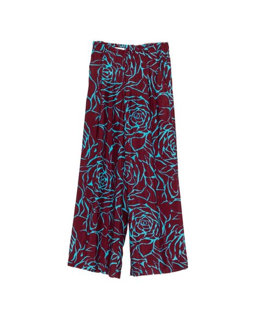 Dries Van Noten Purple Pila Wide-Leg Trousers