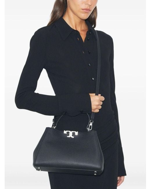 Tory Burch Black Eleanor Medium Leather Satchel Bag