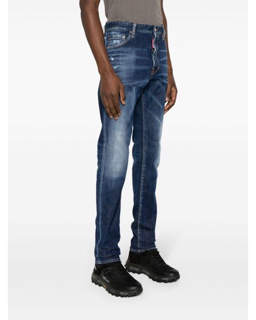 DSquared² Blue Cool Guy Distressed Skinny Jeans for men