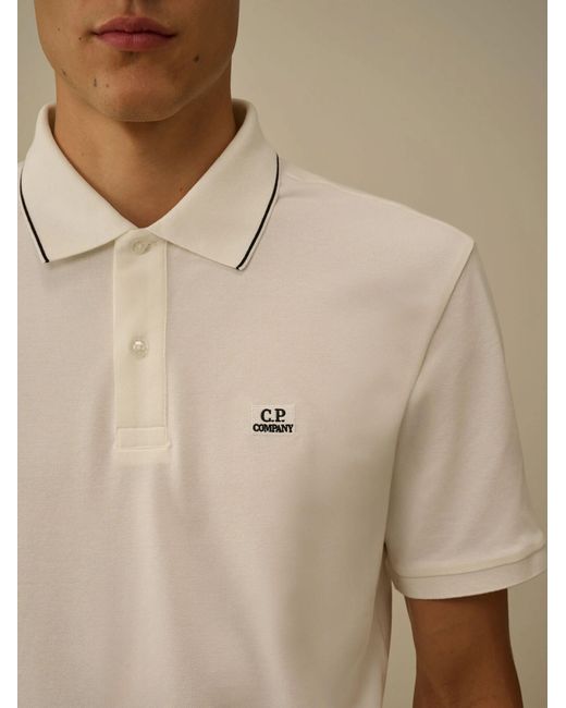 C P Company Natural Piquet Polo Shirt for men