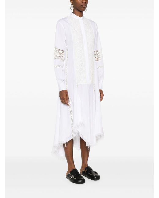 Loewe White Cotton Chemisier Dress