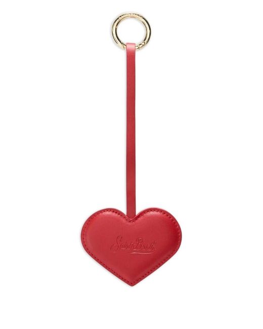 Mc2 Saint Barth Red Leather Heart Charm Bag