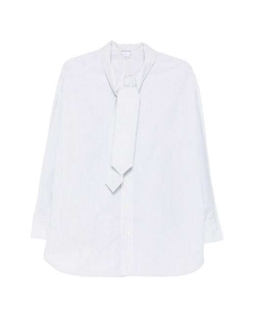 Bottega Veneta White Striped Cotton Shirt