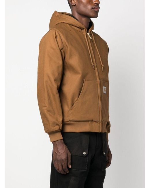 Carhartt Brown Canvas Hooded Jacket for men