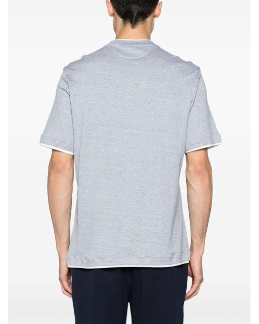 Brunello Cucinelli Gray Cotton Jersey T-Shirt for men