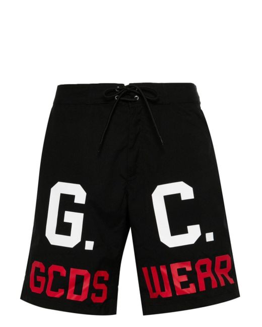Gcds Black Logo-print Swim Shorts for men