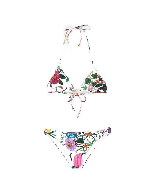 Gucci White Floral Swimwear