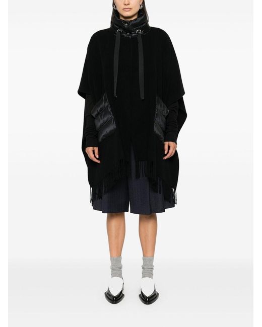 Herno Black Wool And Nylon Cape