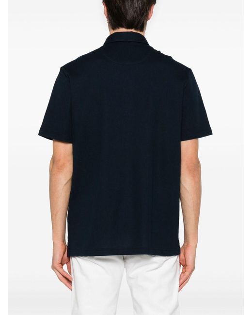 Brioni Blue Cotton Polo Shirt for men