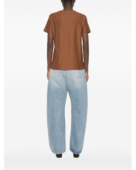 Max Mara Brown Logo Cotton T-Shirt