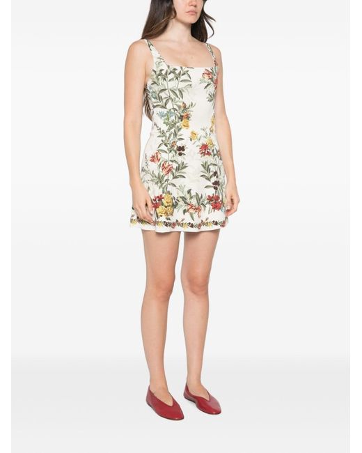 Alice + Olivia White Printed Mini Dress