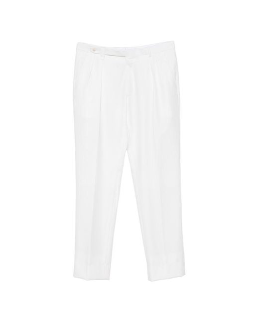 Brioni White Elba Wool Trousers for men
