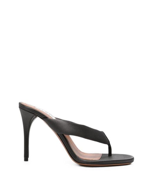 Alaïa Gray Leather Thong Sandals