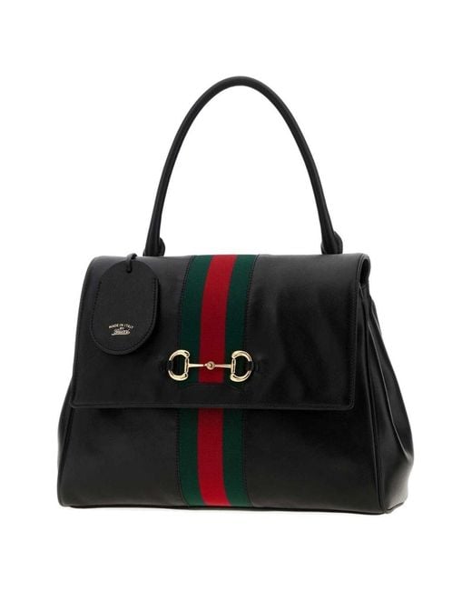 Gucci Black Paparazzo Medium Leather Handbag