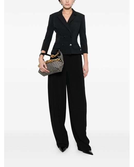 Elisabetta Franchi Black Wide-Leg Trousers