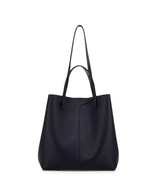 Emporio Armani Blue Medium Leather Tote Bag